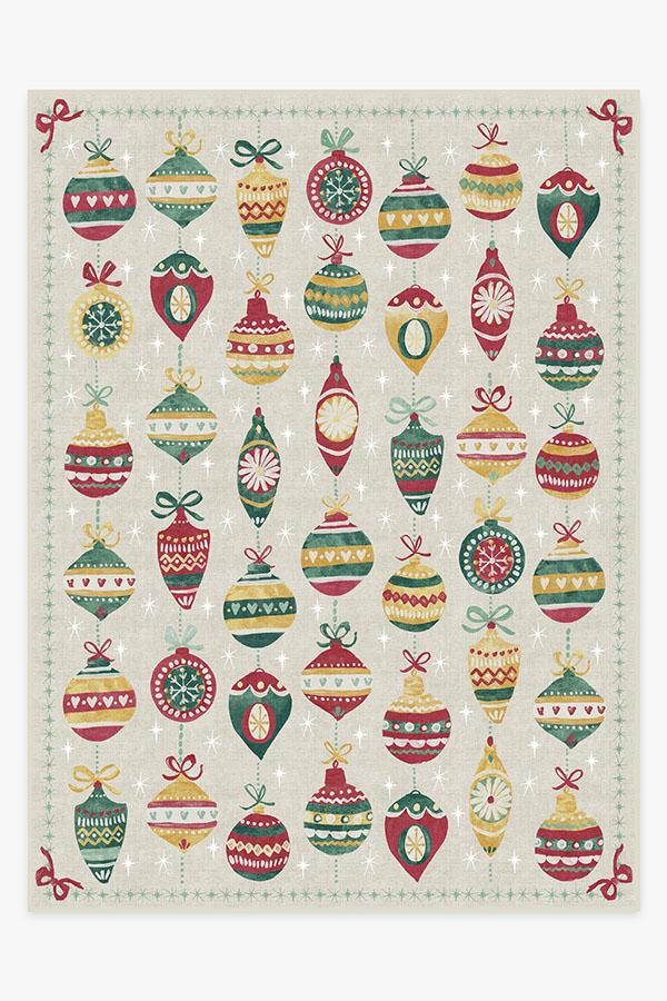 Festive Garland — Halı, Bej, AREA, beyaz zemin, 9x12