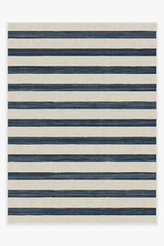 Sumi Sailor Stripe — Halı, Lacivert, AREA, beyaz zemin, 9x12