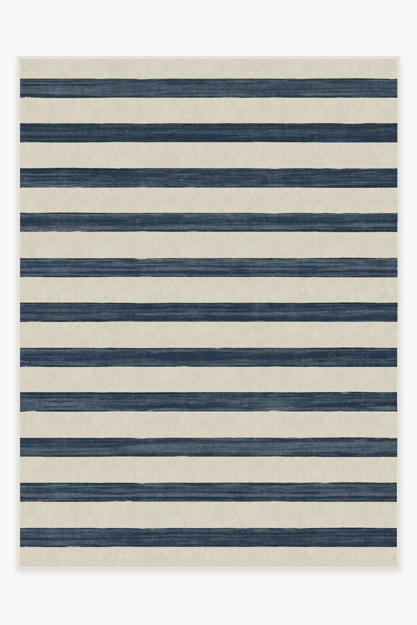 Sumi Sailor Stripe — Halı, Lacivert, AREA, beyaz zemin, 9x12