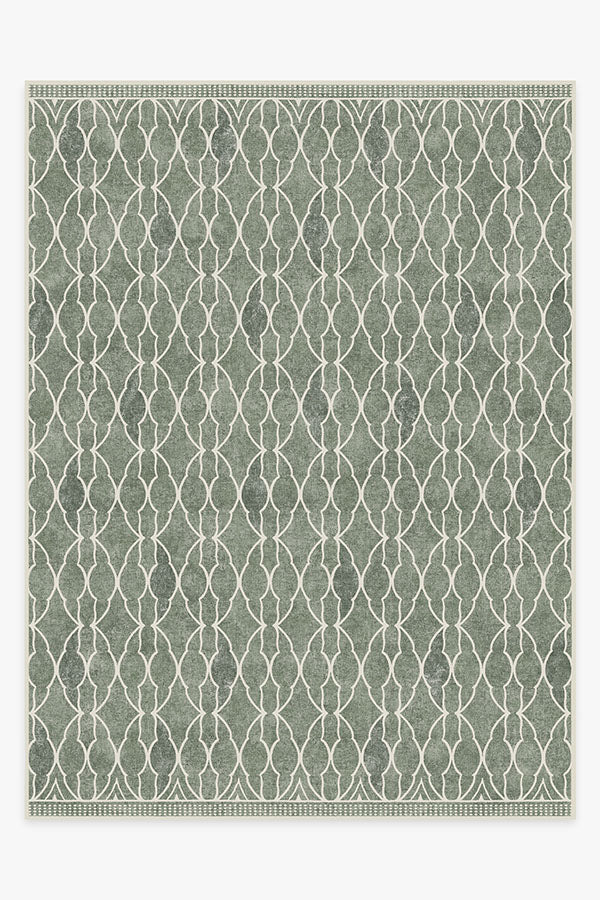 Grogu Trellis — Halı, Adaçayı Yeşili, AREA, beyaz zemin, 9x12