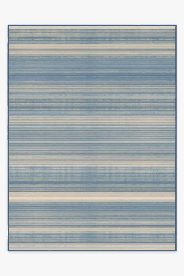 Coastal Linear Stripe — Halı, Arduvaz, AREA, beyaz zemin, 9x12