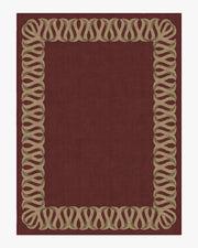 Ribbon Border — Halı, Kırmızı Doğal, AREA, beyaz zemin, 9x12