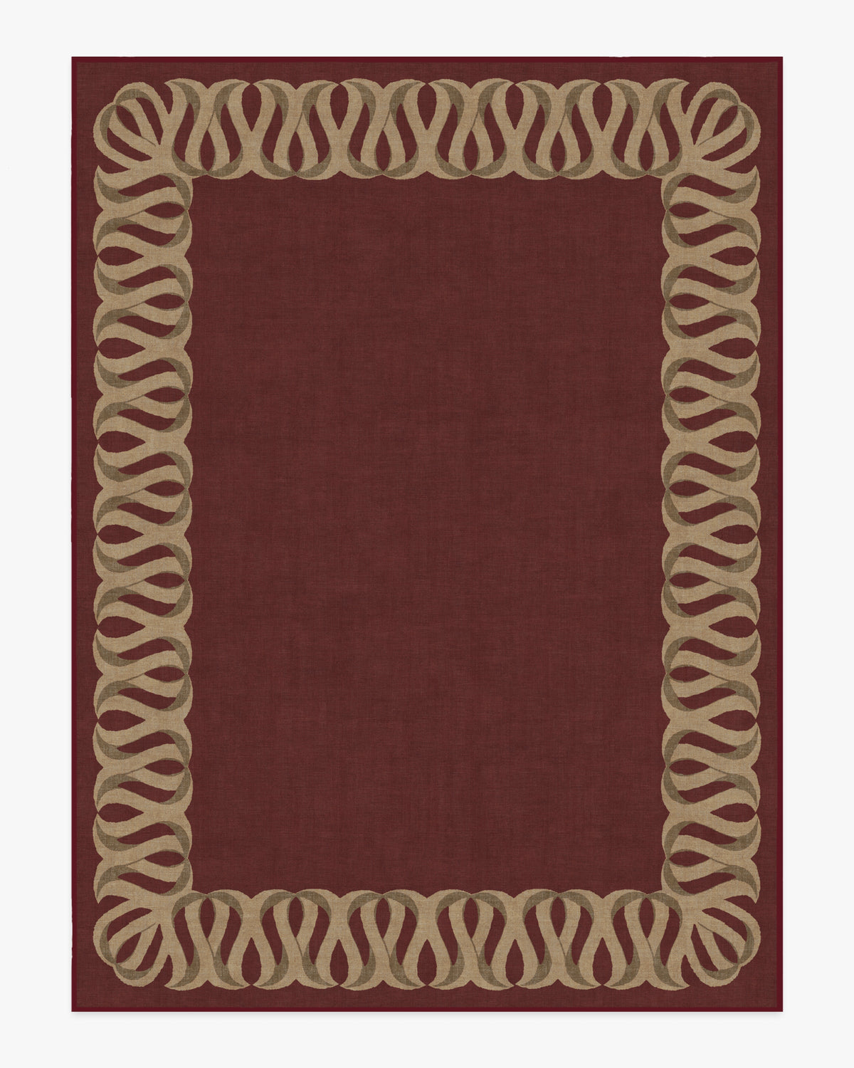 Ribbon Border — Halı, Kırmızı Doğal, AREA, beyaz zemin, 9x12