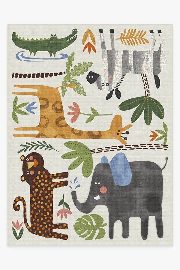 Jungle Safari — Halı, Çok Renkli, AREA, beyaz zemin, 9x12