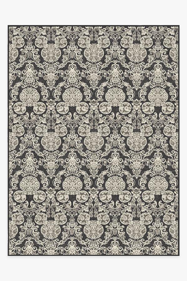 Mickey Damask — Halı, Antrasit, AREA, beyaz zemin, 9x12