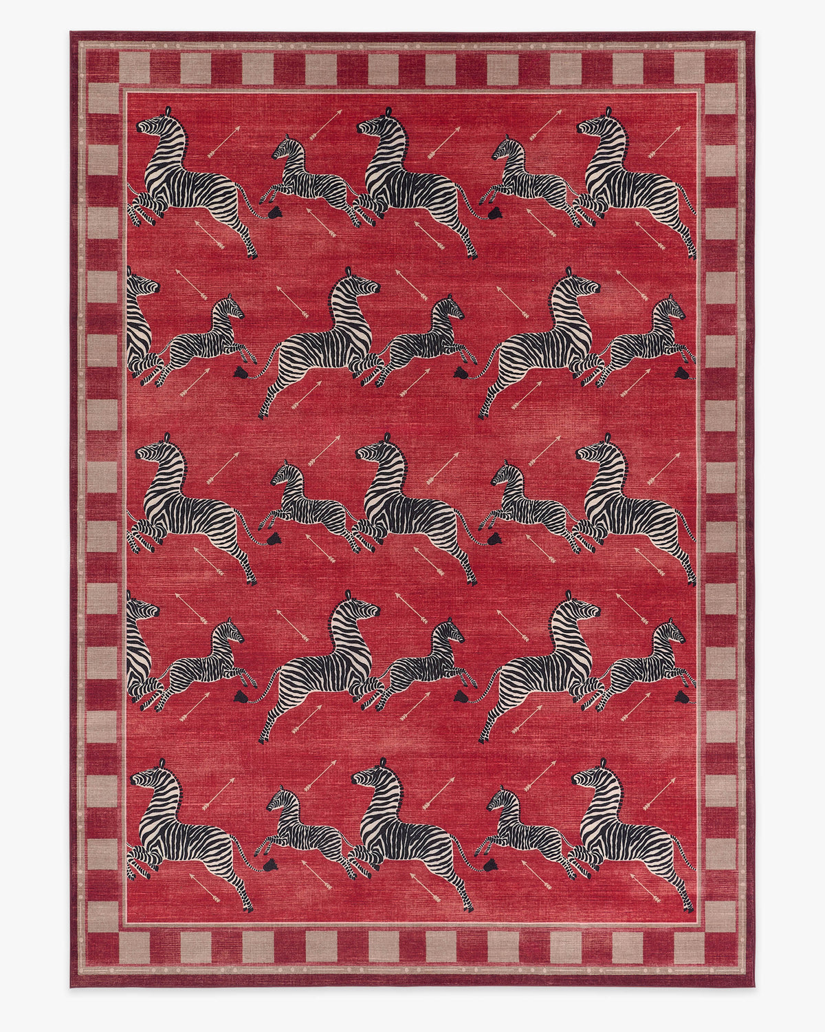 Zebras — Halı, Kırmızı, AREA, beyaz zemin, 10x14