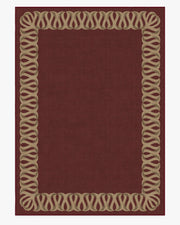 Ribbon Border — Halı, Kırmızı Doğal, AREA, beyaz zemin, 10x14