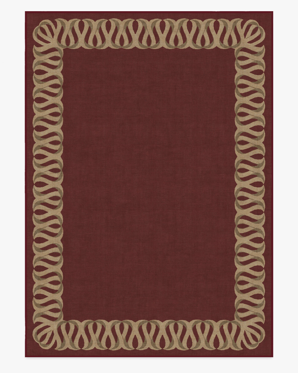 Ribbon Border — Halı, Kırmızı Doğal, AREA, beyaz zemin, 10x14
