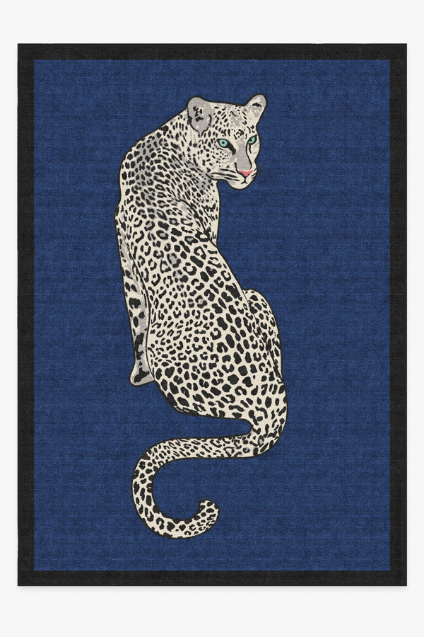 Snow Leopard — Halı, Safir, AREA, beyaz zemin, 10x14