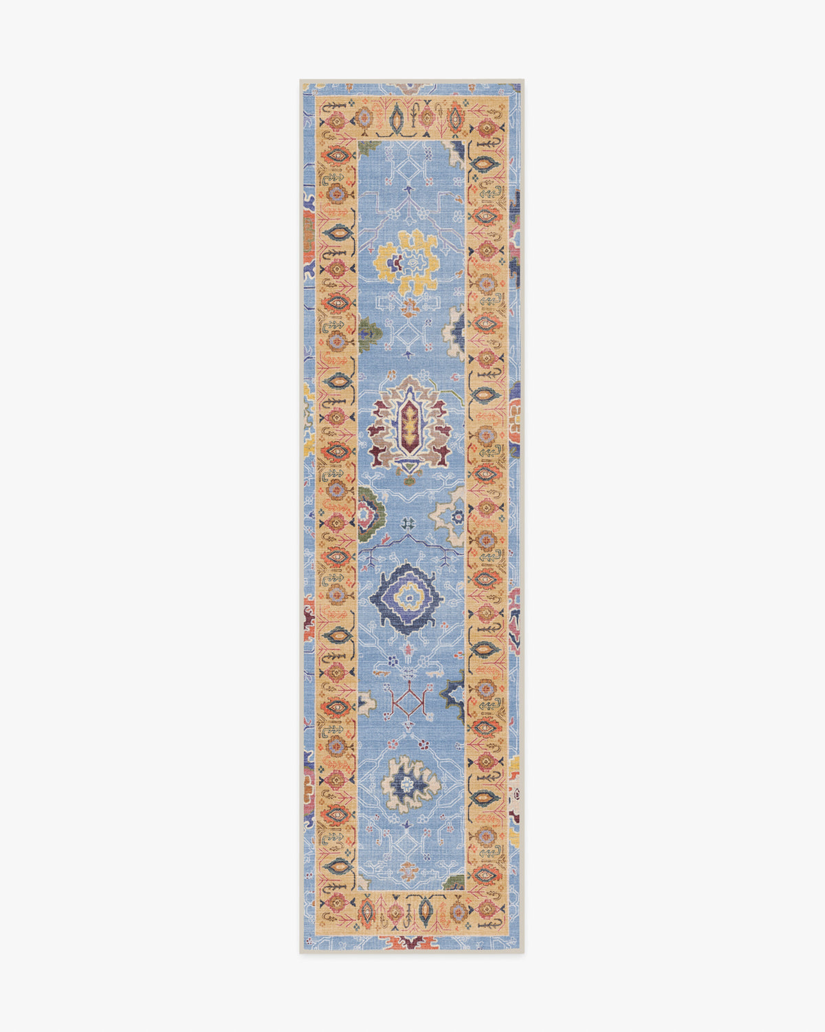 Mehr — Halı, Soft Mavi Sarı, RUNNER, beyaz zemin, 2x10