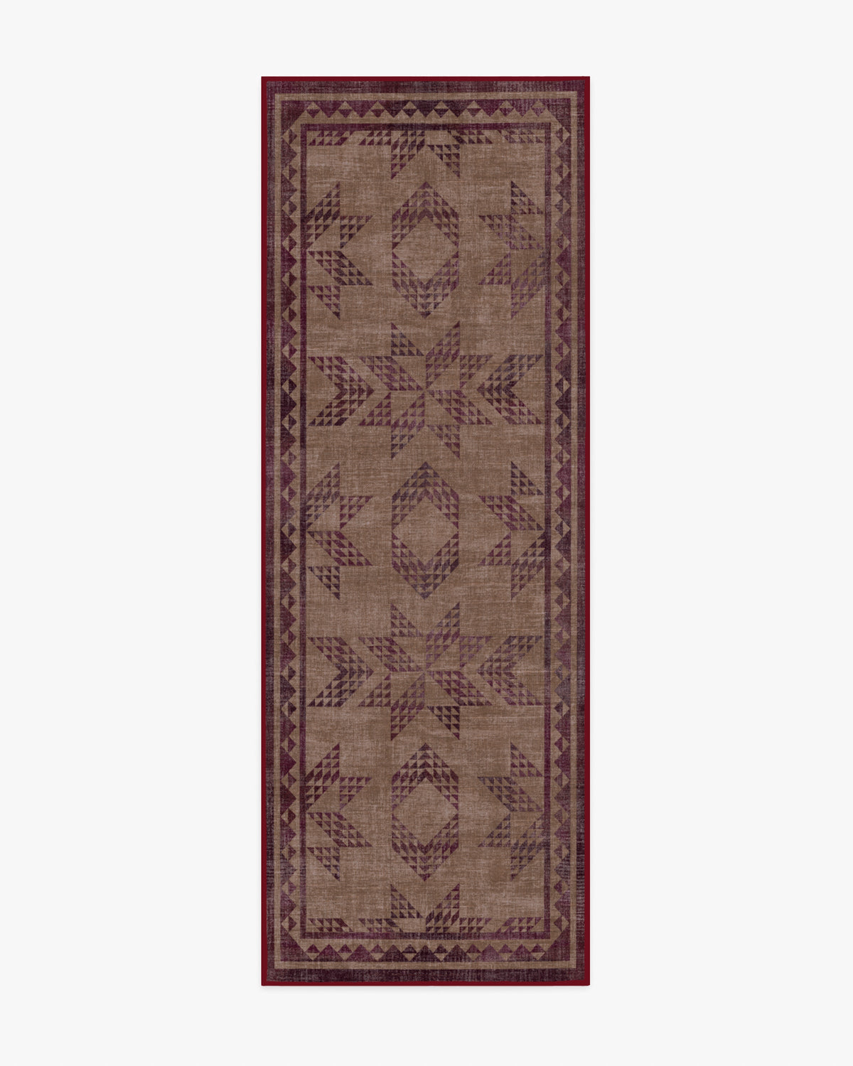 Louisa — Halı, Kahverengi Bordo, RUNNER, beyaz zemin, 2x7