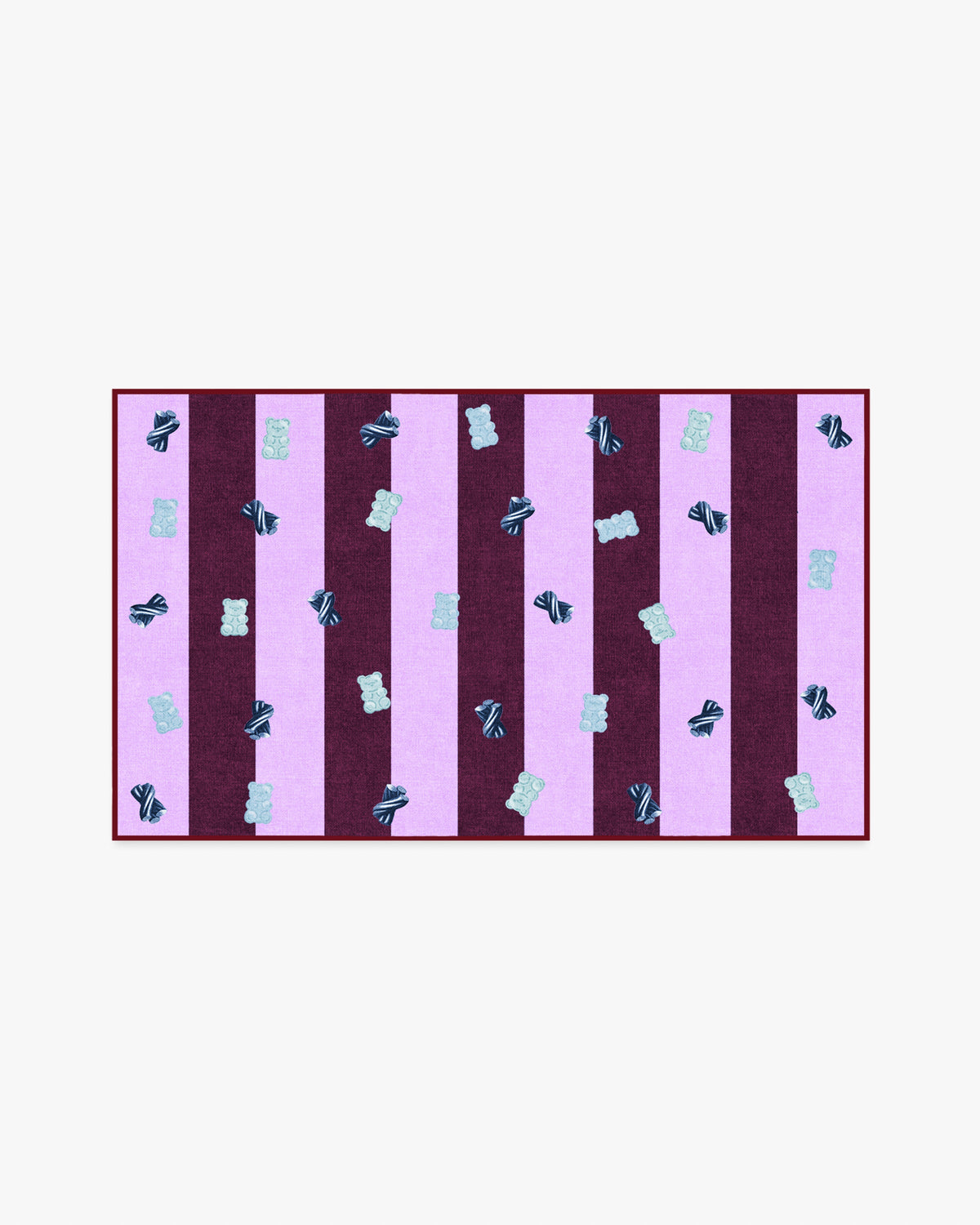 Todd Stripe Gummy — Halı, Pembe Bordo, AREA, beyaz zemin, 3x5