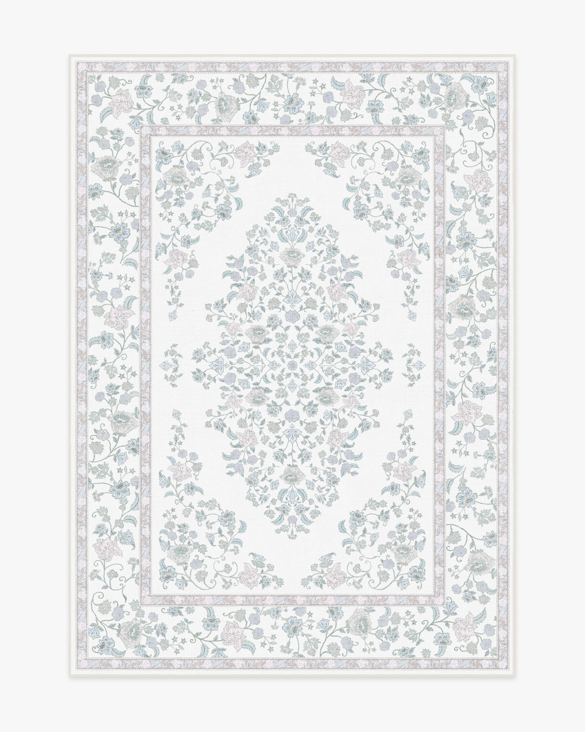 Emmeline — Halı, İnci, AREA, beyaz zemin, 5x7