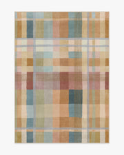 Margot Plaid — Halı, Toprak Sarısı Çok Renkli, AREA, beyaz zemin, 5x7