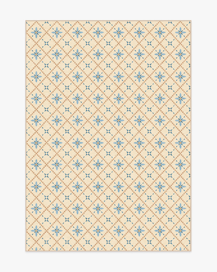Alva — Halı, Fildişi ve Arduvaz Mavi, AREA, beyaz zemin, 5x7