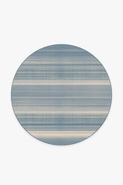 Coastal Linear Stripe — Halı, Arduvaz, ROUND, beyaz zemin, 6R