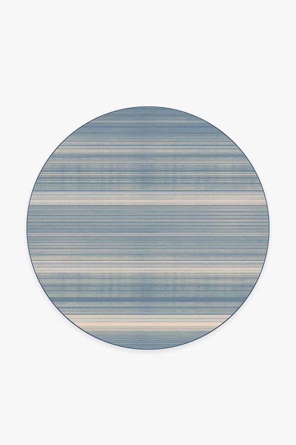 Coastal Linear Stripe — Halı, Arduvaz, ROUND, beyaz zemin, 6R