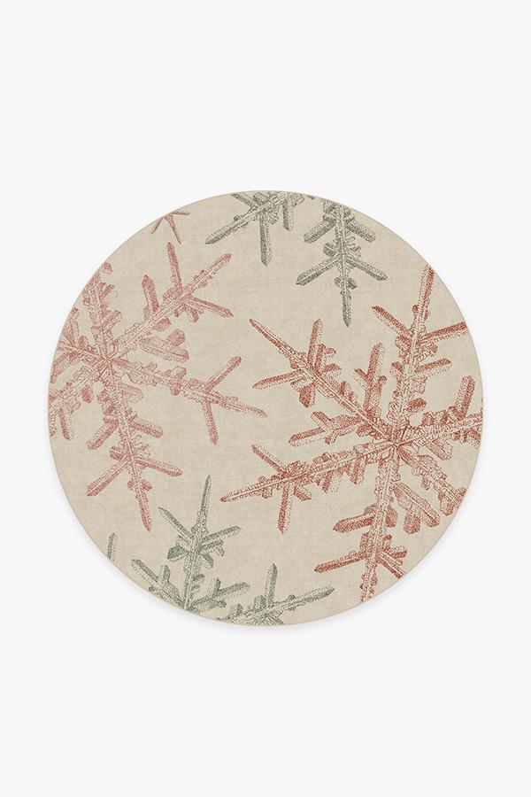 Snowflake Creme — Halı, Bej, ROUND, beyaz zemin, 6R