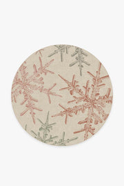 Snowflake Creme — Halı, Bej, ROUND, beyaz zemin, 6R