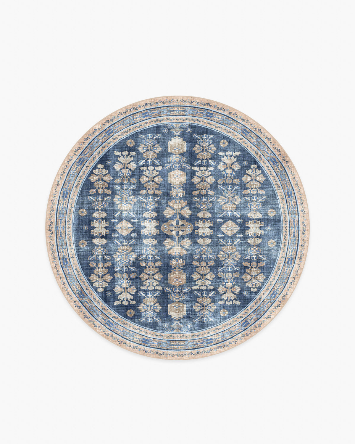 Pradera — Halı, Lacivert, ROUND, beyaz zemin, 6R