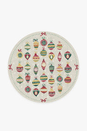 Festive Garland — Halı, Bej, ROUND, beyaz zemin, 6R