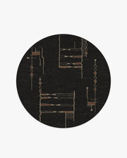 Nisa — Halı, Ink Siyah, ROUND, beyaz zemin, 8R
