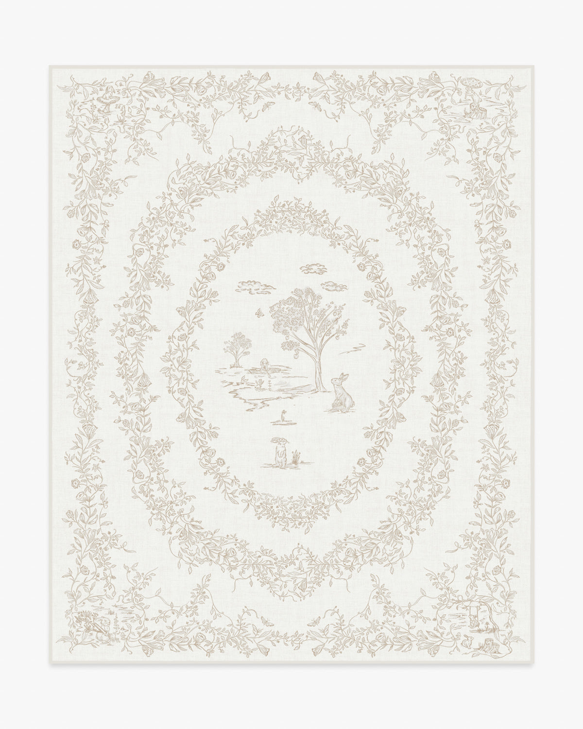 Bashful Bunny Toile — Halı, Fildişi, AREA, beyaz zemin, 8x10