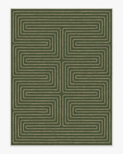 Labyrinth — Halı, Fern Yeşil, AREA, beyaz zemin, 9x12