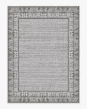 Vintage Daisy Bordered — Halı, Gri, AREA, beyaz zemin, 9x12