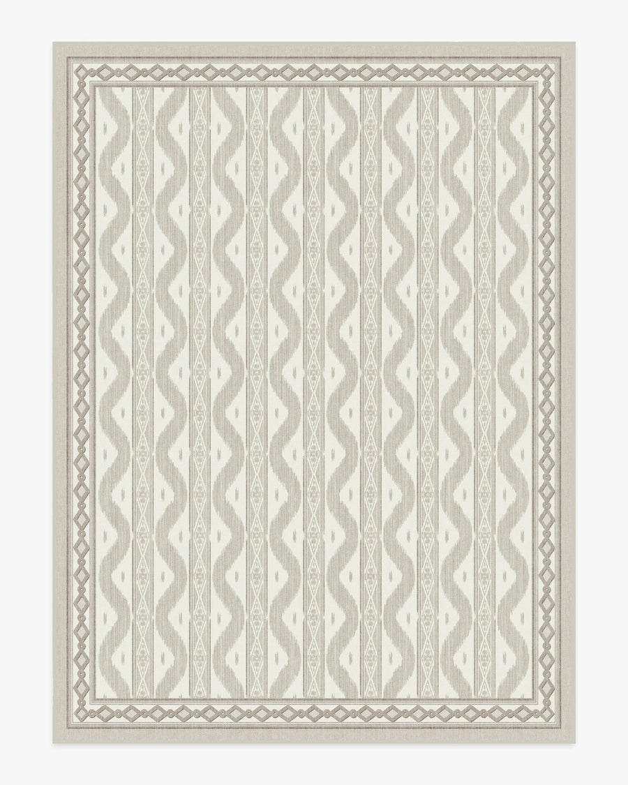 Ava Ikat — Halı, Bej, AREA, beyaz zemin, 9x12