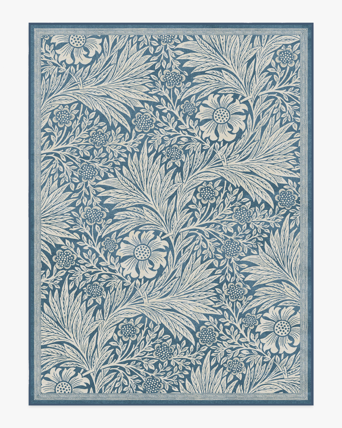 Morris And Co Marigold — Halı, Mavi, AREA, beyaz zemin, 9x12