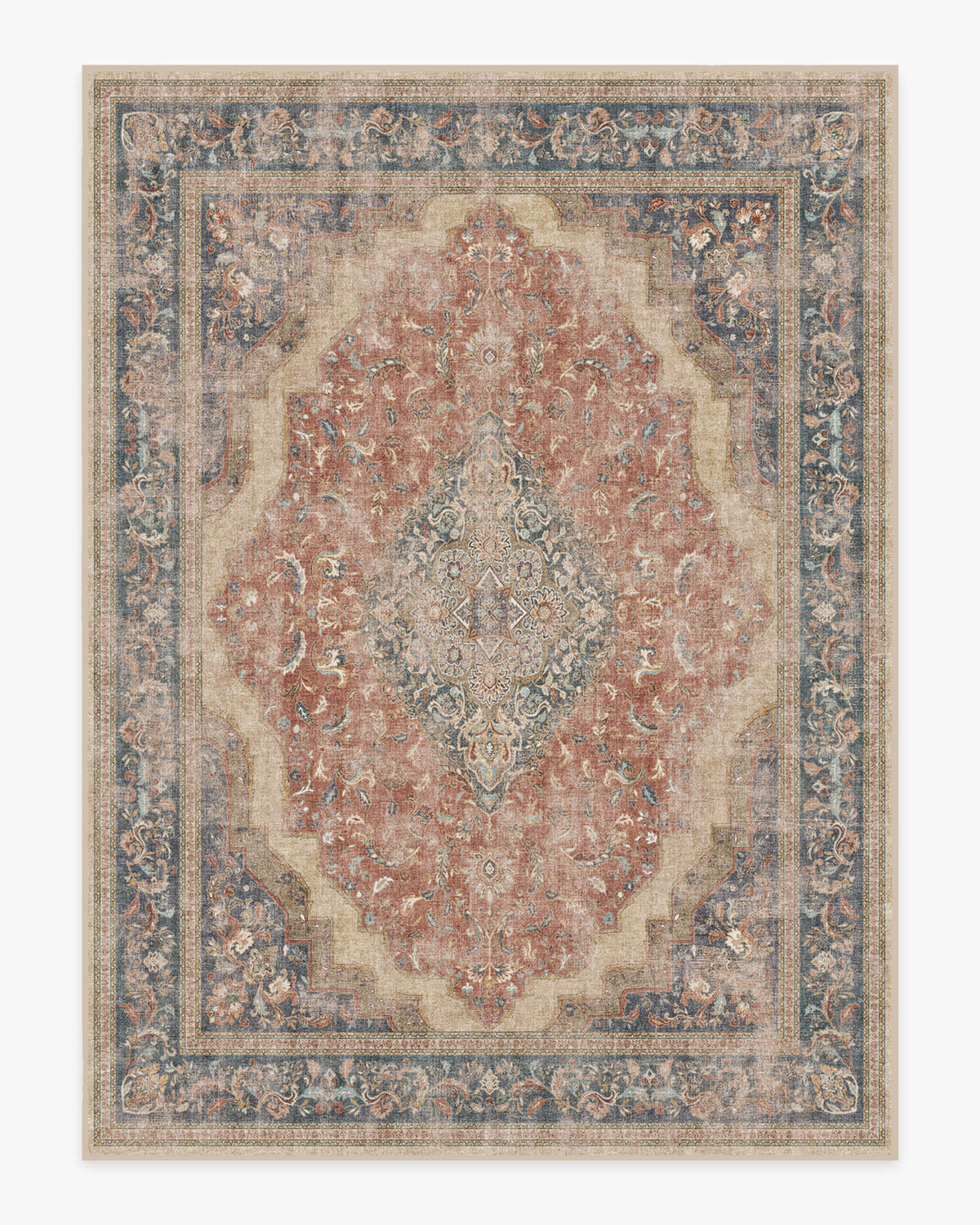 Adeline — Halı, Antique Kırmızı, AREA, beyaz zemin, 9x12