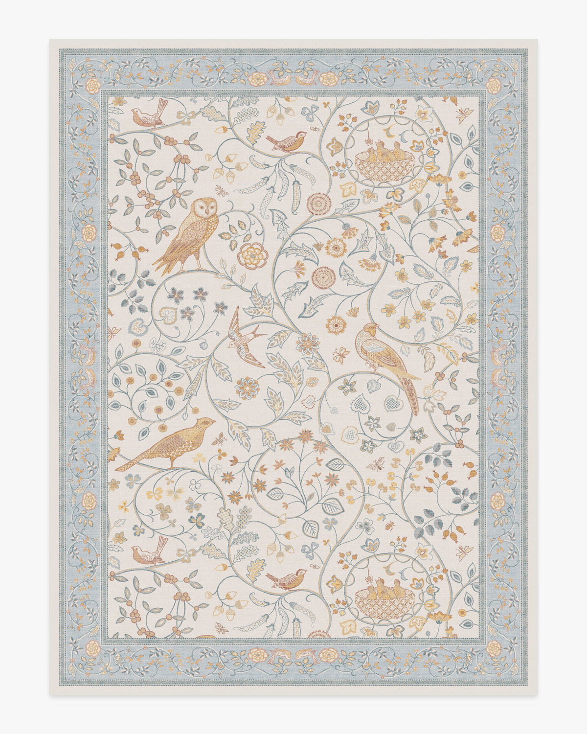 Morris And Co Newill — Halı, Fildişi Mavisi, AREA, beyaz zemin, 9x12