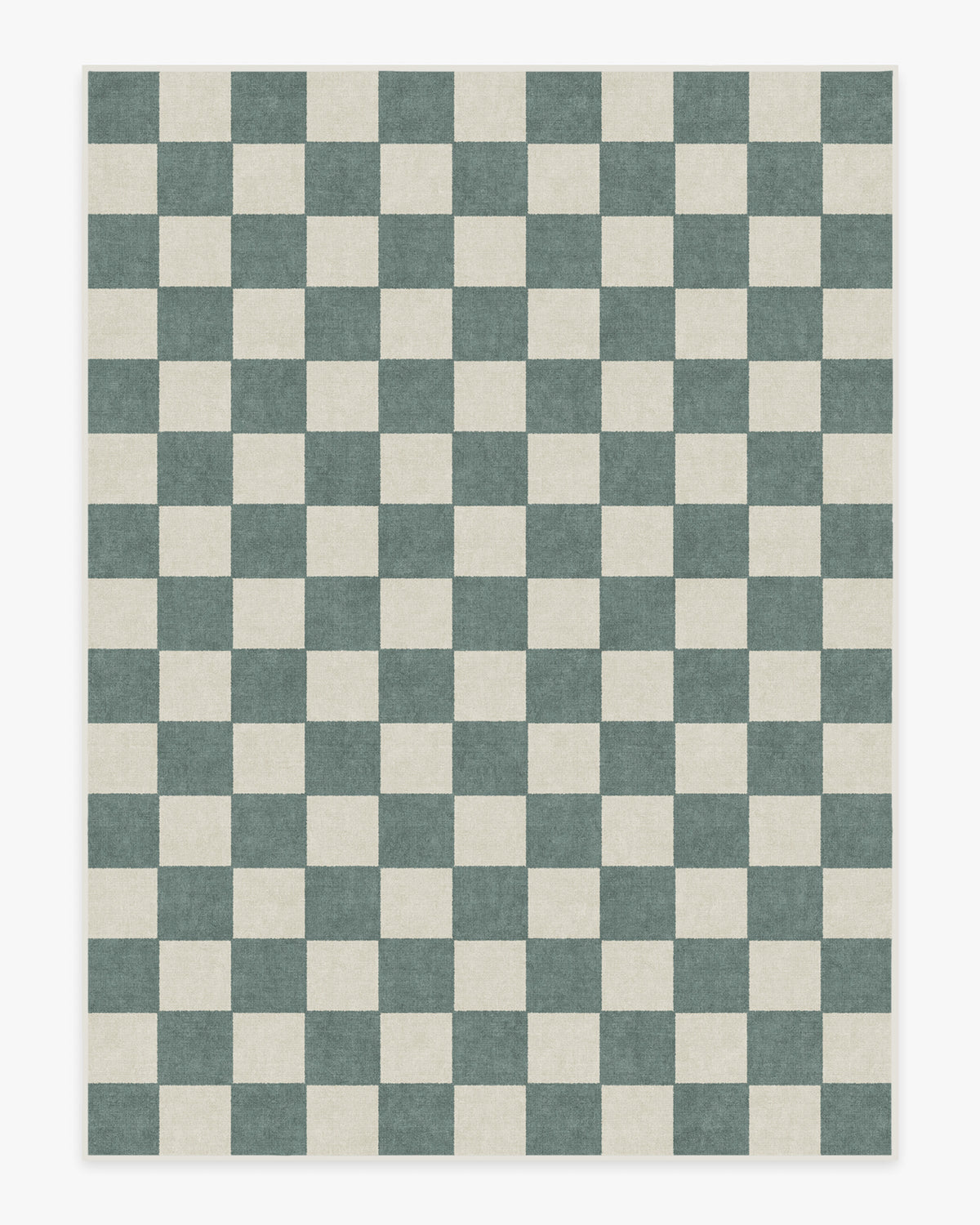 Jaque Checkered — Halı, Arduvaz Yeşil, AREA, beyaz zemin, 9x12