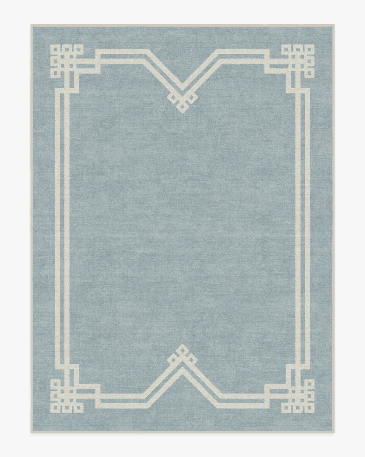 Chrysler Border Chambray — Halı, Mavi, AREA, beyaz zemin, 9x12