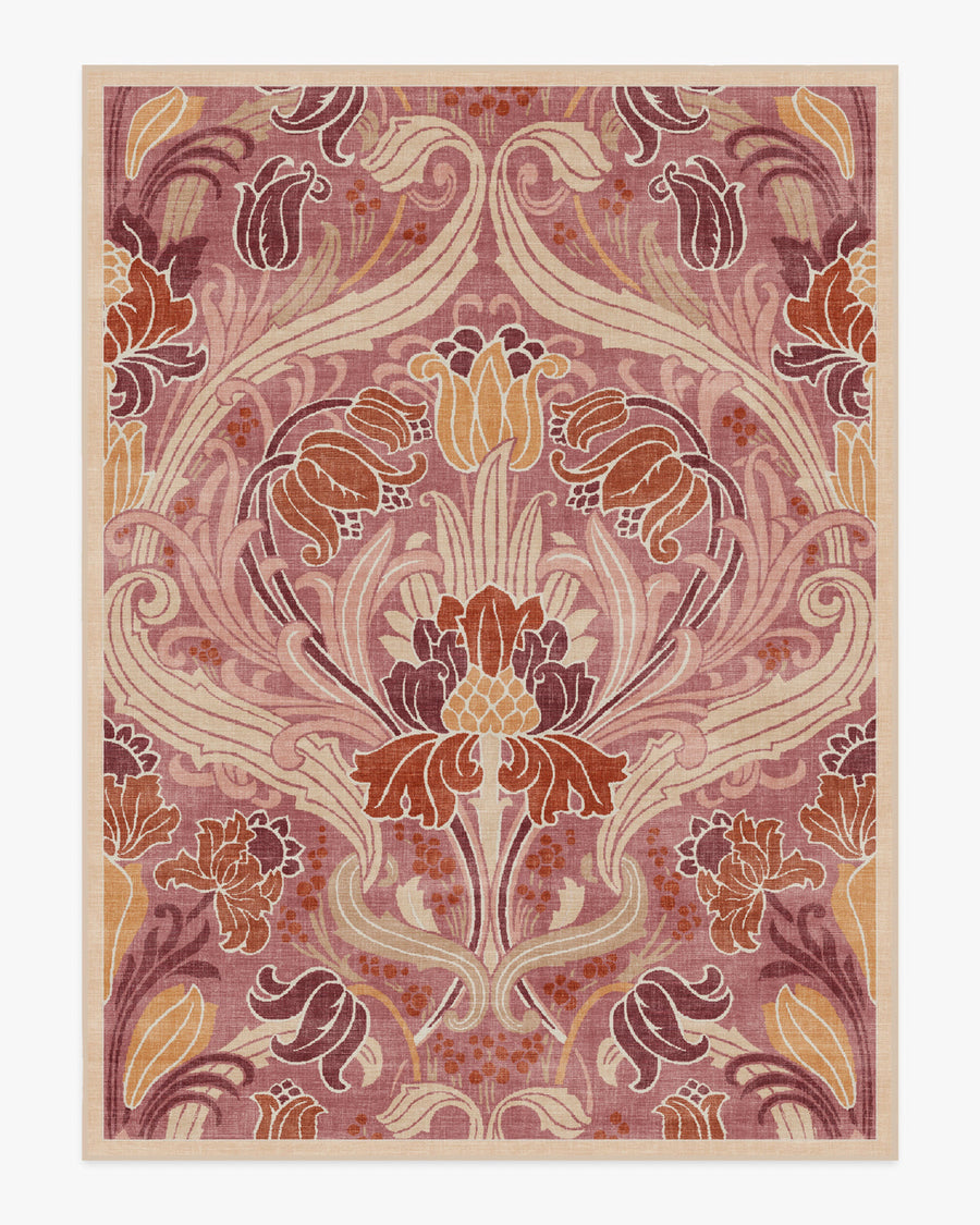 Flourish — Halı, Gül, AREA, beyaz zemin, 9x12