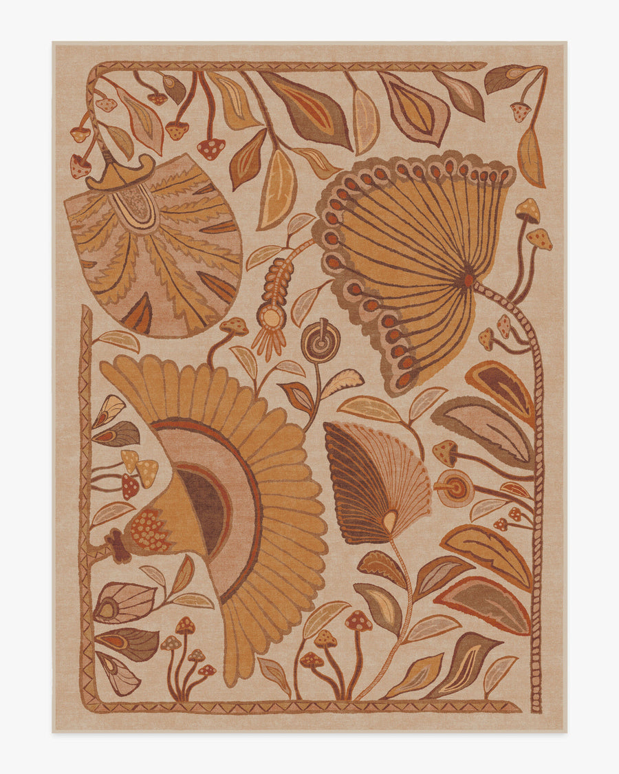 Justina Blakeney Alice Mellow — Halı, Sarı, AREA, beyaz zemin, 9x12