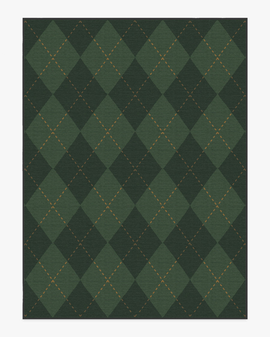 Oliver Argyle — Halı, Orman Yeşili, AREA, beyaz zemin, 9x12