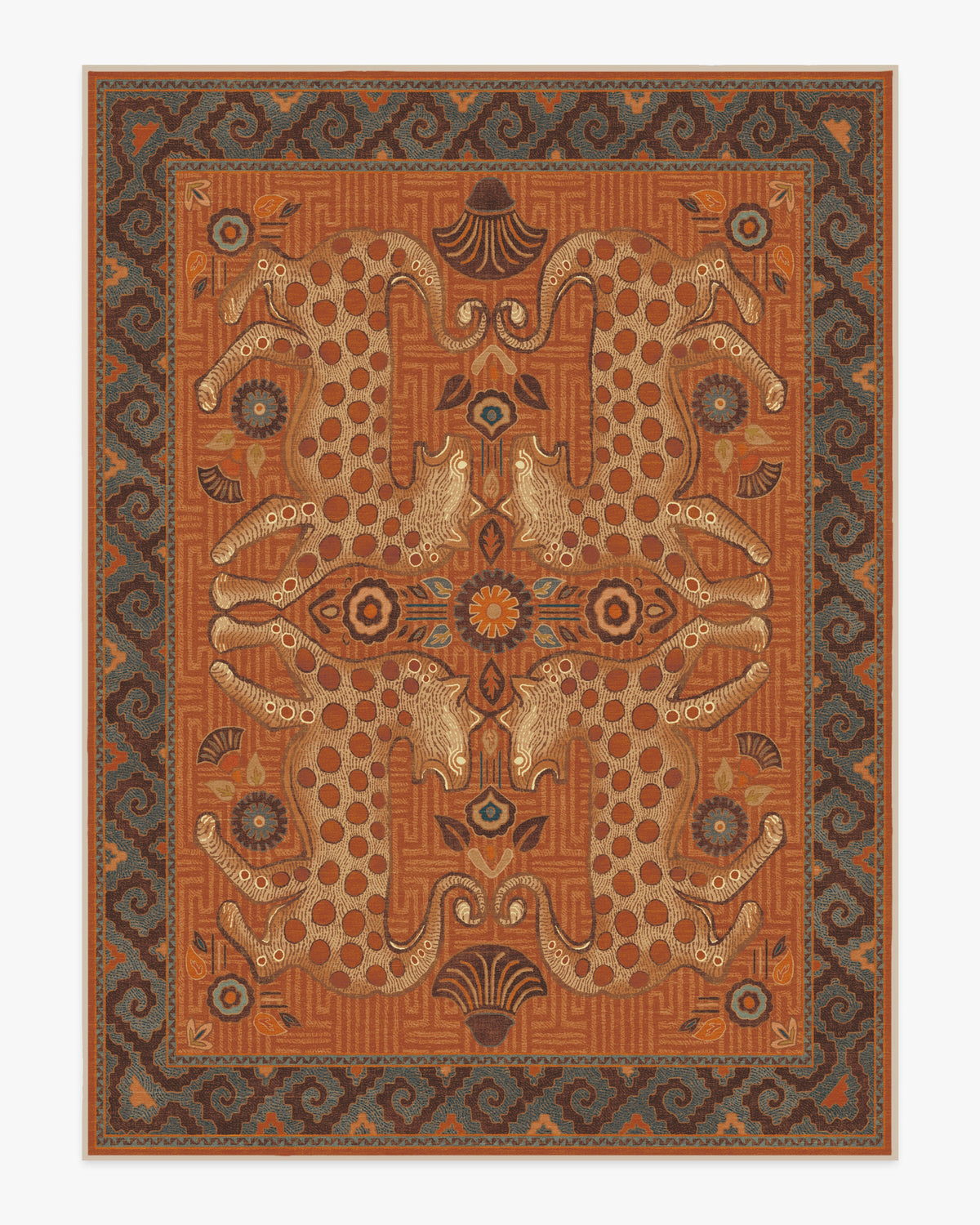 Justina Blakeney Eartha — Halı, Terracotta, AREA, beyaz zemin, 9x12