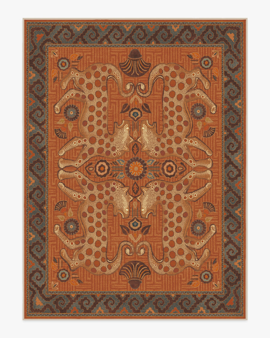 Justina Blakeney Eartha — Halı, Terracotta, AREA, beyaz zemin, 9x12