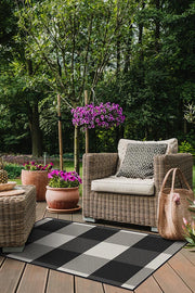 Gingham Plaid — Halı, Siyah Beyaz, AREA, yaşam alanı, 3x5
