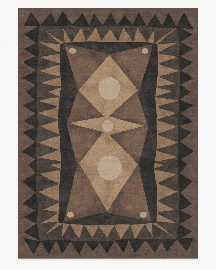 Justina Blakeney Hilma — Halı, Antrasit, AREA, beyaz zemin, 10x14