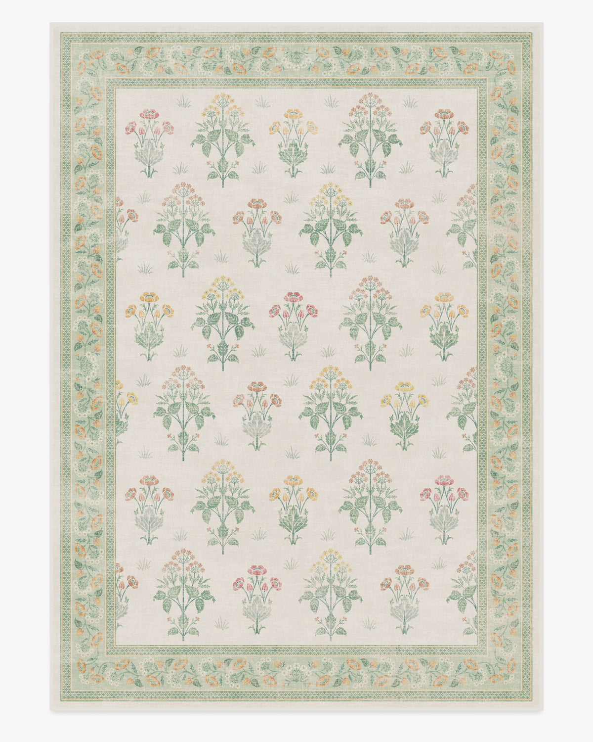 Morris And Co Meadow Sweet — Halı, Fildişi Yeşil, AREA, beyaz zemin, 10x14