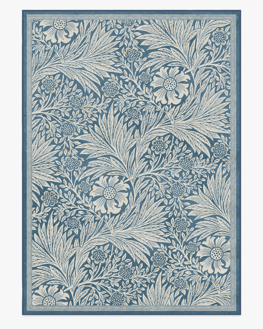 Morris And Co Marigold — Halı, Mavi, AREA, beyaz zemin, 10x14