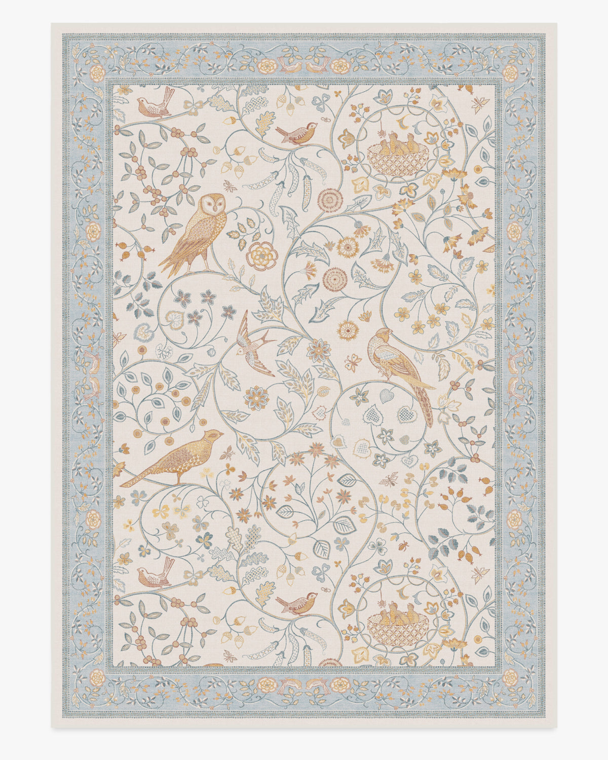 Morris And Co Newill — Halı, Fildişi Mavisi, AREA, beyaz zemin, 10x14