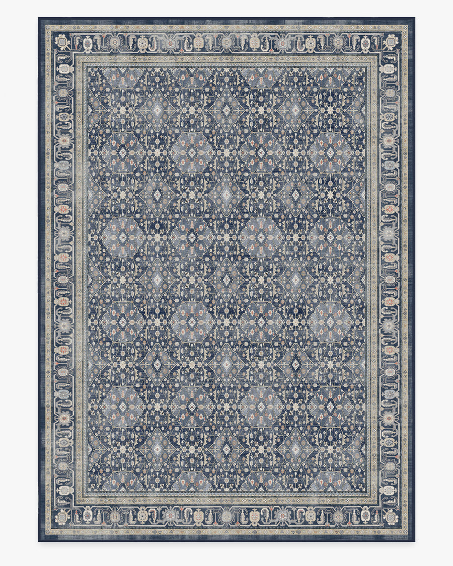 Alessia — Halı, Alacakaranlık Mavisi, AREA, beyaz zemin, 10x14