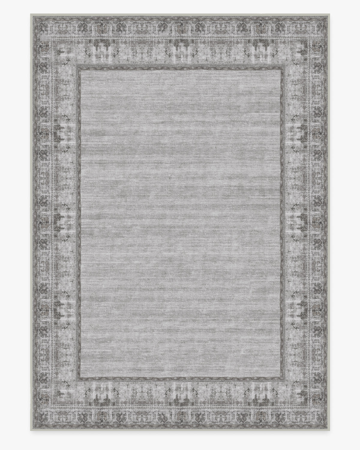 Vintage Daisy Bordered — Halı, Gri, AREA, beyaz zemin, 10x14
