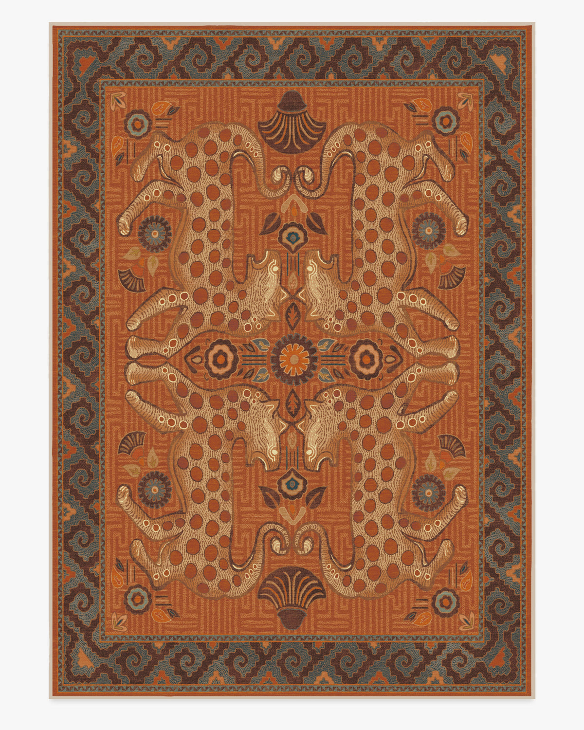 Justina Blakeney Eartha — Halı, Terracotta, AREA, beyaz zemin, 10x14