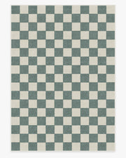 Jaque Checkered — Halı, Arduvaz Yeşil, AREA, beyaz zemin, 10x14