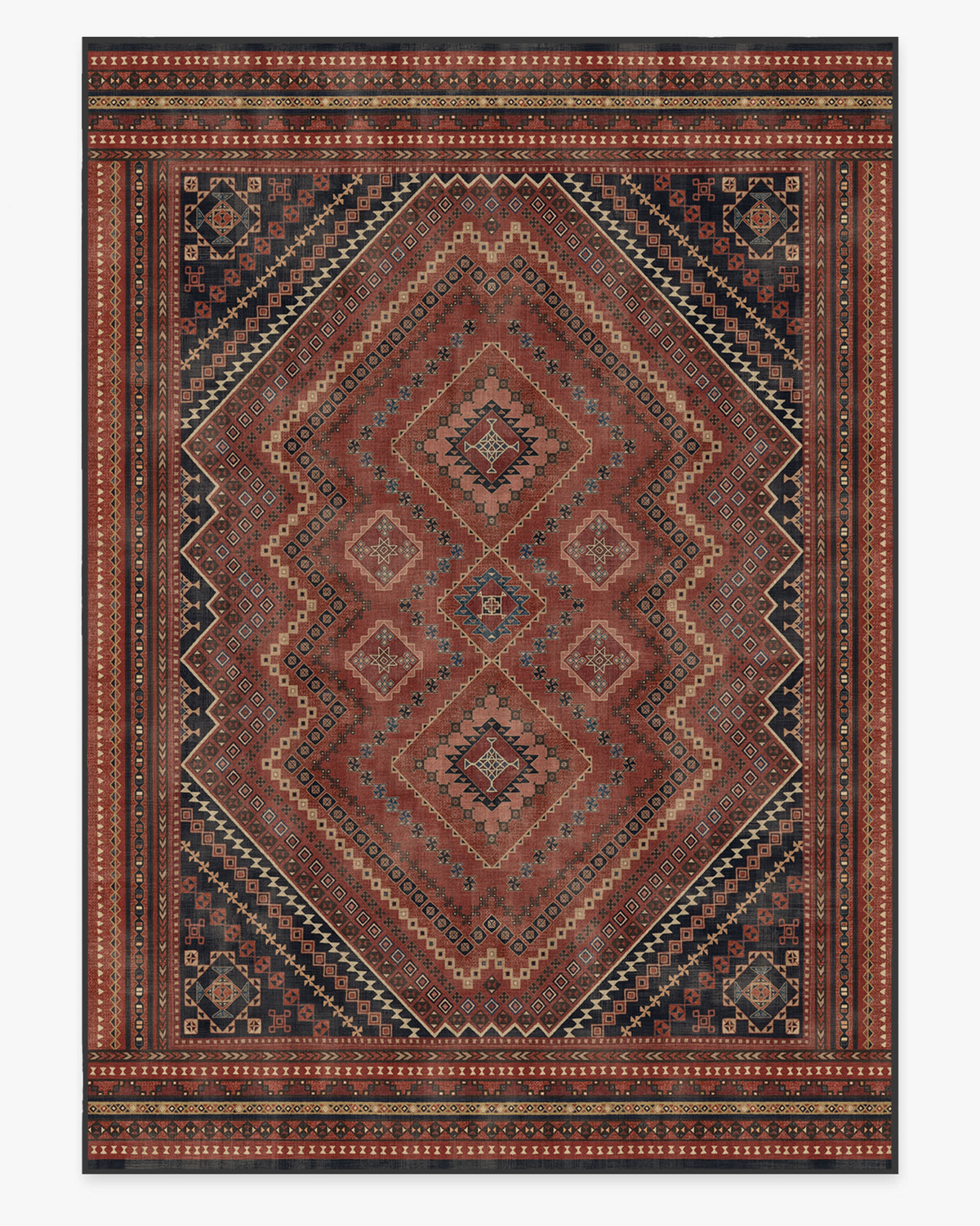 Kaden — Halı, Kehribar Kırmızı, AREA, beyaz zemin, 10x14
